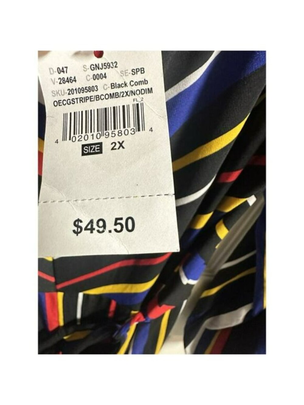 Curvy Girl Ashley Stewart Plus Women Sz 2X Rainbow Striped New Jumpsuit Bodycon - Picture 8 of 9